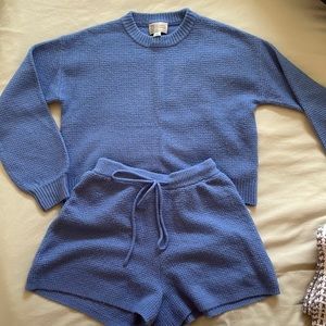 Anthropologie Matching Sweater Set, blue, size medium